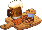 für hungrige Mäuler Bockwurst Fischstäbchen Kartoffelecken Muffin Obstspieß Kekse Wasser Apfelsaft Schorle € 19,00 pro Kind